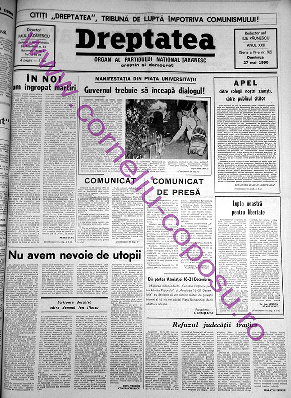 Dreptatea Anul XXII (Seria a IV-a) nr 92 - Duminică 27 mai 1990